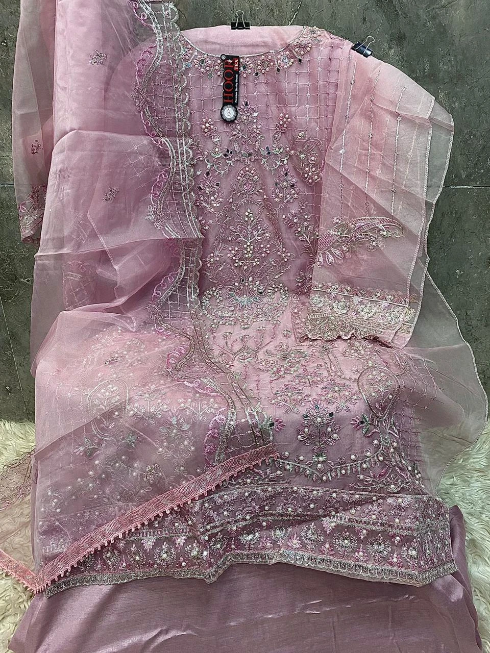Hoor Tex Or-30,A To D Heavy Organza Wholesale Pakistani Salwar Suit Catalog — Wholesale Pakistani Suits, MPA wholesale from Surat - Gallery Image 3